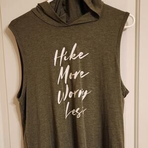 Guru Active Hike More Worry Less Hooded Muscle Tank green L